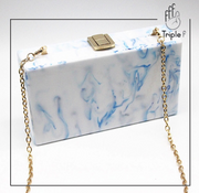 Blue marble clutch