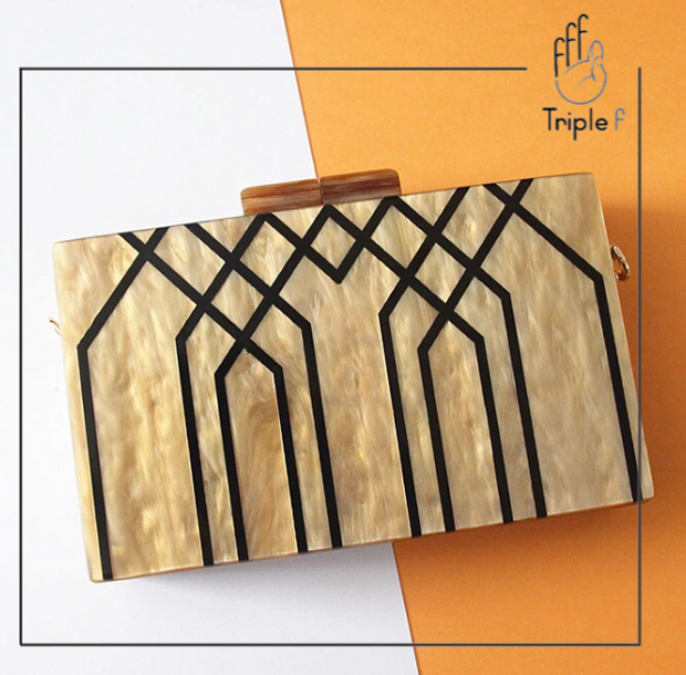 Geometric art clutch