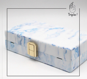 Blue marble clutch