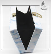 Blue marble clutch