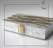 Pearl and gold clutch