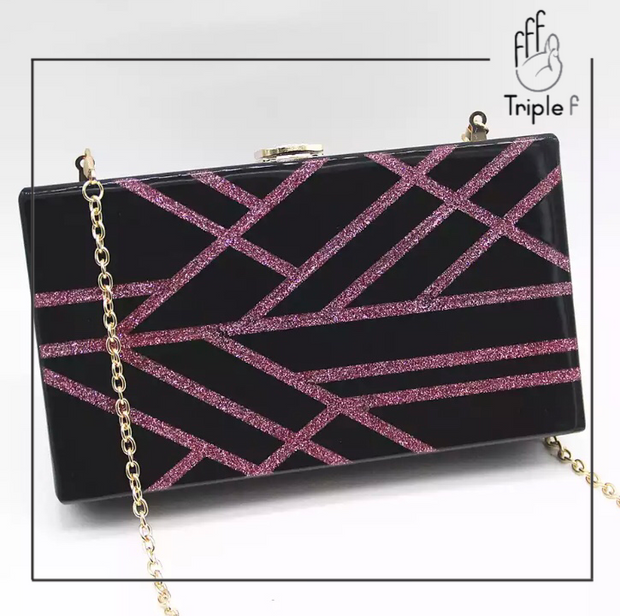 Black and pink clutch